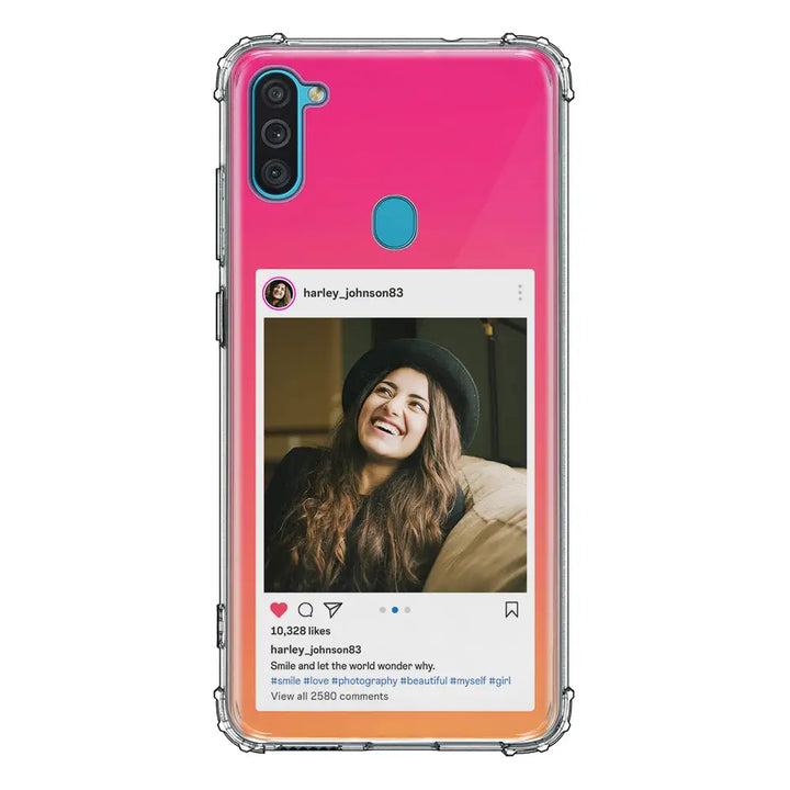 Samsung Galaxy M11 / Clear Classic Phone Case Custom Photo Instagram Post Template, Phone Case - Samsung M Series - Stylizedd