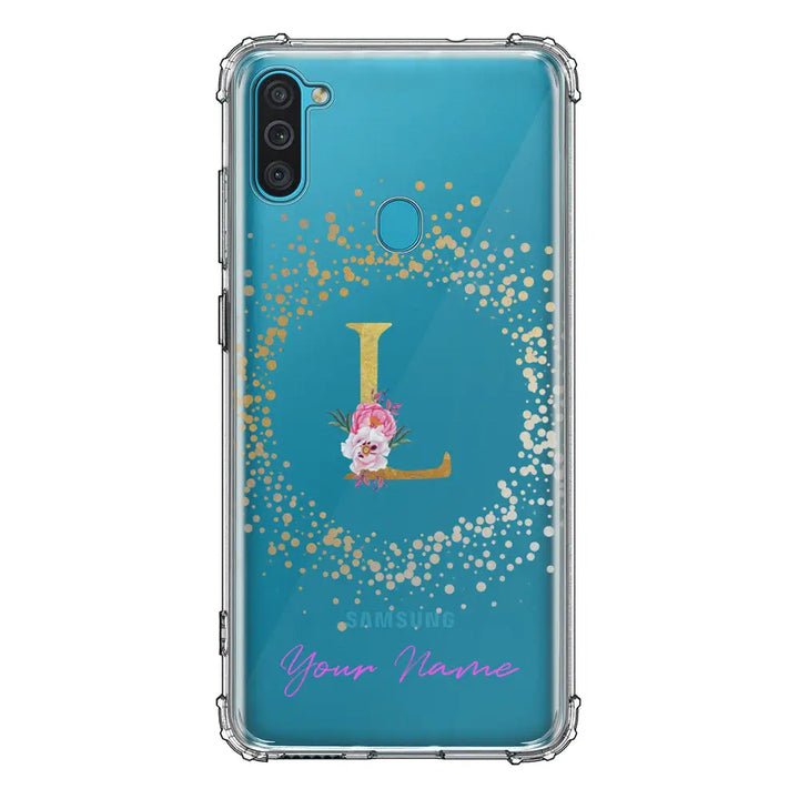 Samsung Galaxy M11 / Clear Classic Phone Case Floral Initial Phone Case - Samsung M Series - Stylizedd