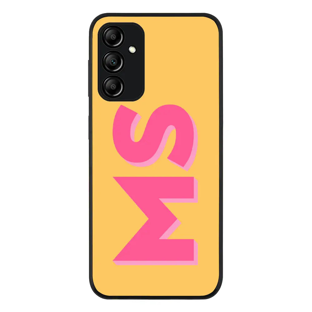 Personalized Monogram Initial 3D Shadow Text Phone Case - Samsung M Series - Galaxy M14 5G / Rugged