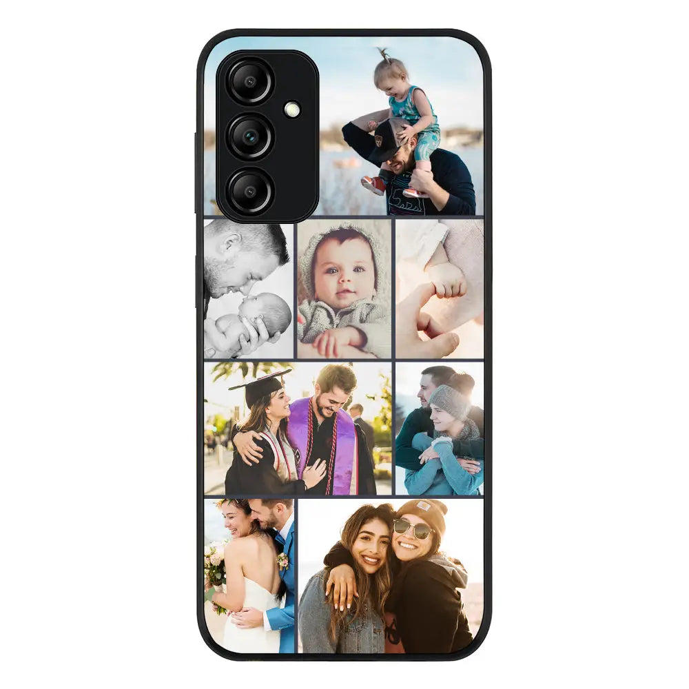 Samsung Galaxy M14 5G / Rugged Black Phone Case Personalised Photo Collage Grid Phone Case - Samsung M Series - Stylizedd