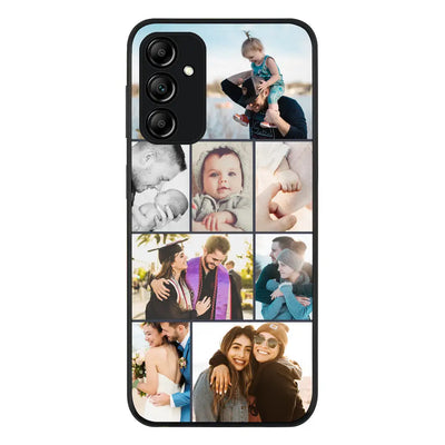 Personalised Photo Collage Grid Phone Case - Samsung M Series - Galaxy M14 5G / Rugged Black -