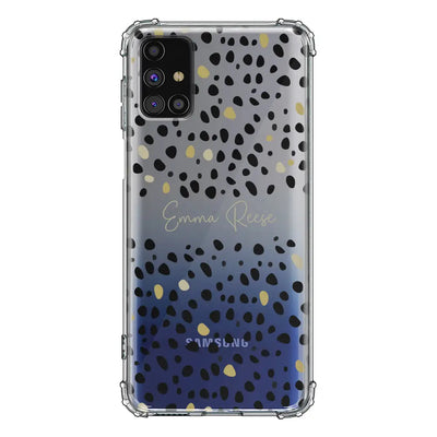 Samsung Galaxy M31S / Clear Classic Pebble Multi Color Custom Text, My Name Phone Case, Stylizedd.com in Dubai Sharjah UAE UK  
