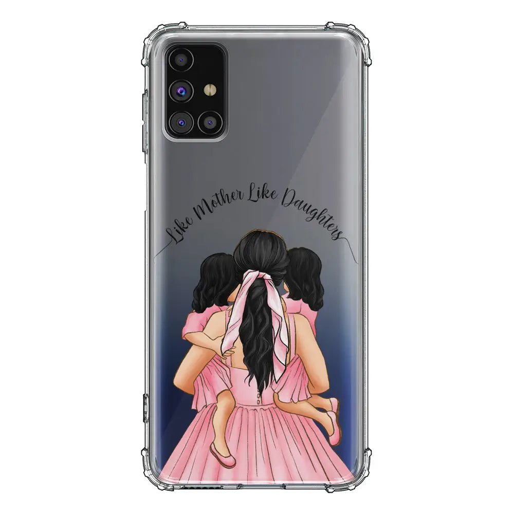 Samsung Galaxy M31S / Clear Classic Mother 2 daughters Custom Clipart, Text Phone Case, Stylizedd.com in Dubai Sharjah UAE UK  