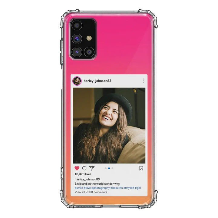Samsung Galaxy M31S / Clear Classic Phone Case Custom Photo Instagram Post Template, Phone Case - Samsung M Series - Stylizedd
