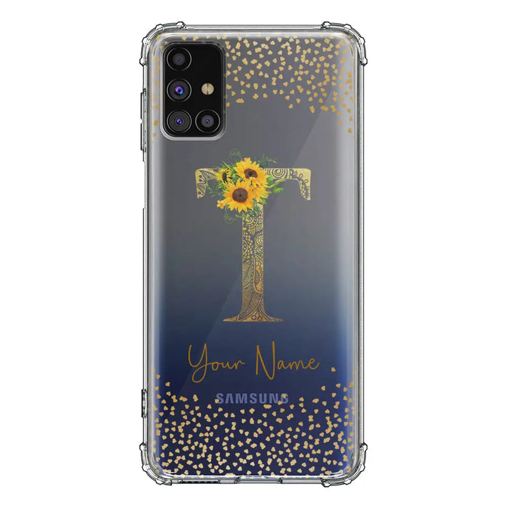 Samsung Galaxy M31S / Clear Classic Phone Case Floral Mandala Initial Phone Case - Samsung M Series - Stylizedd