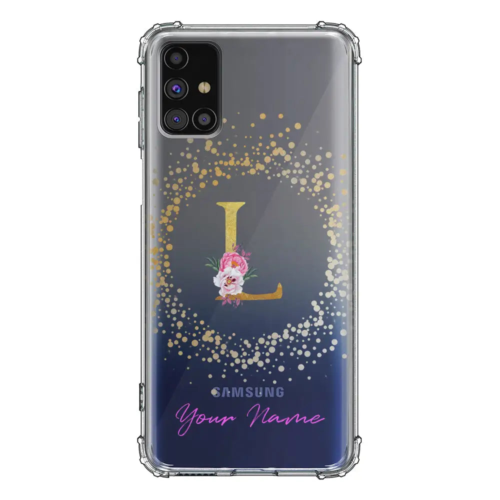 Samsung Galaxy M31S / Clear Classic Phone Case Floral Initial Phone Case - Samsung M Series - Stylizedd