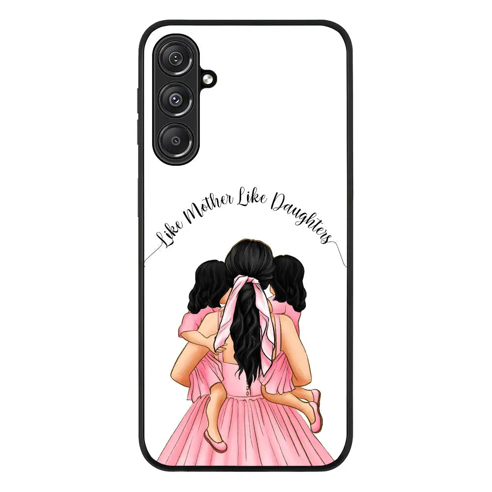 Mother 2 daughters Custom Clipart Text Phone Case - Samsung M Series - Galaxy M34 5G / Rugged Black