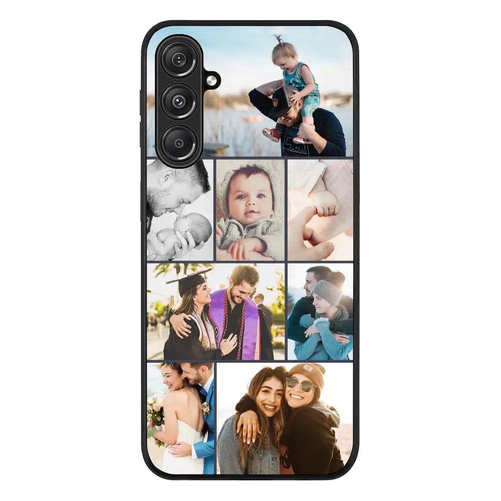 Personalised Photo Collage Grid Phone Case - Samsung M Series - Galaxy M34 5G / Rugged Black -
