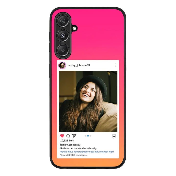 Samsung Galaxy M34 5G / Rugged Black Phone Case Custom Photo Instagram Post Template, Phone Case - Samsung M Series - Stylizedd