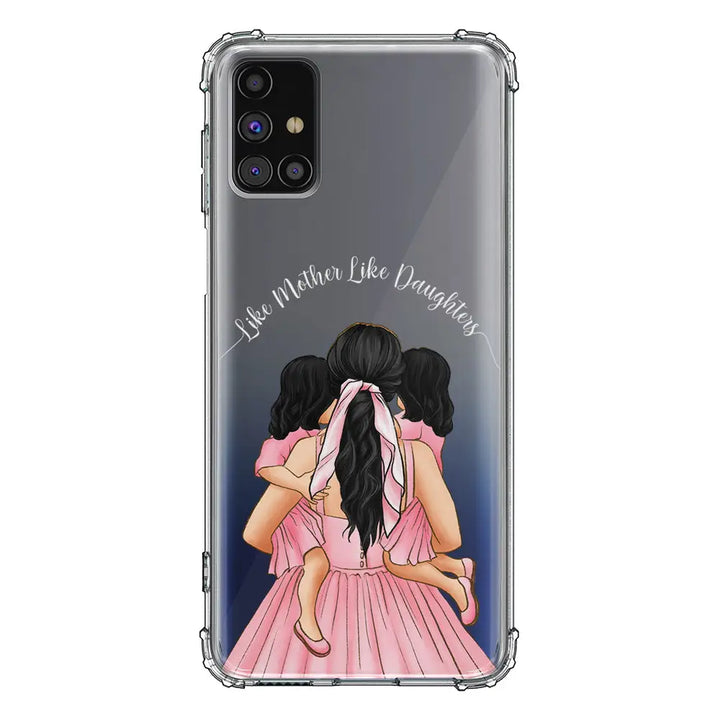 Samsung Galaxy M51 / Clear Classic Phone Case Mother 2 daughters Custom Clipart, Text Phone Case - Samsung M Series - Stylizedd