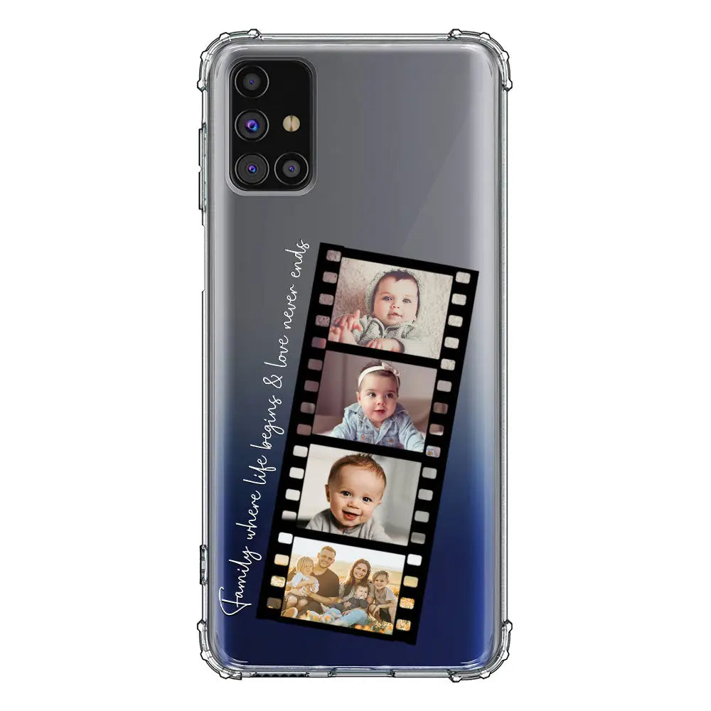 Samsung Galaxy M51 / Clear Classic Custom Film Strips Personalised Movie Strip, Phone Case, Stylizedd.com in Dubai Sharjah UAE UK  