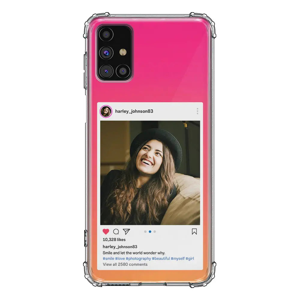 Samsung Galaxy M51 / Clear Classic Phone Case Custom Photo Instagram Post Template, Phone Case - Samsung M Series - Stylizedd