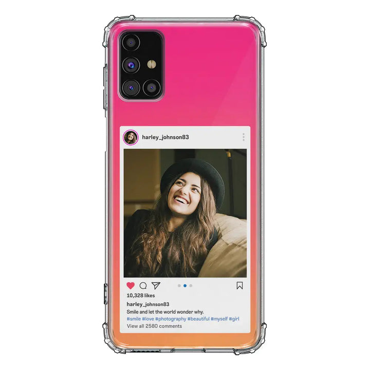 Samsung Galaxy M51 / Clear Classic Phone Case Custom Photo Instagram Post Template, Phone Case - Samsung M Series - Stylizedd