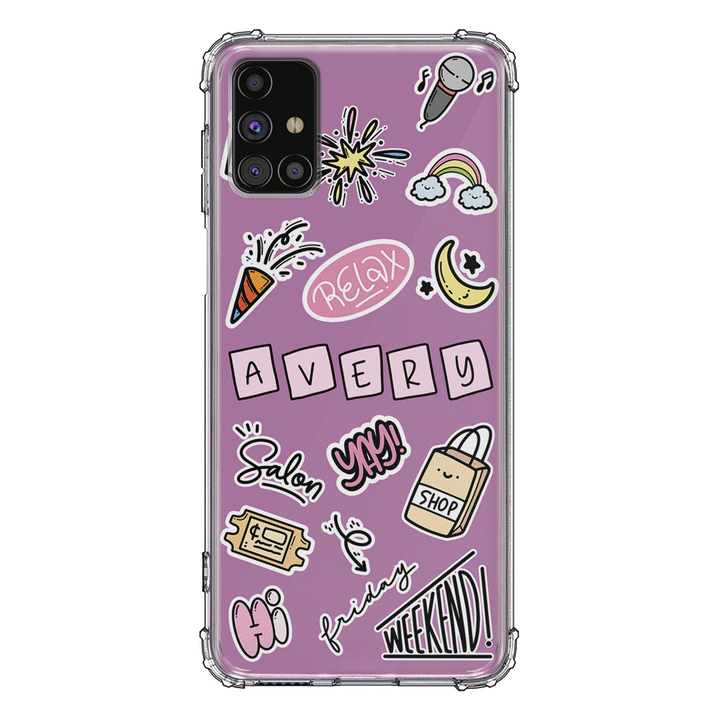 Samsung Galaxy M51 / Clear Classic Personalized Name Cute Weekend Girl Sticker, Phone Case - Samsung M Series - Stylizedd.com
