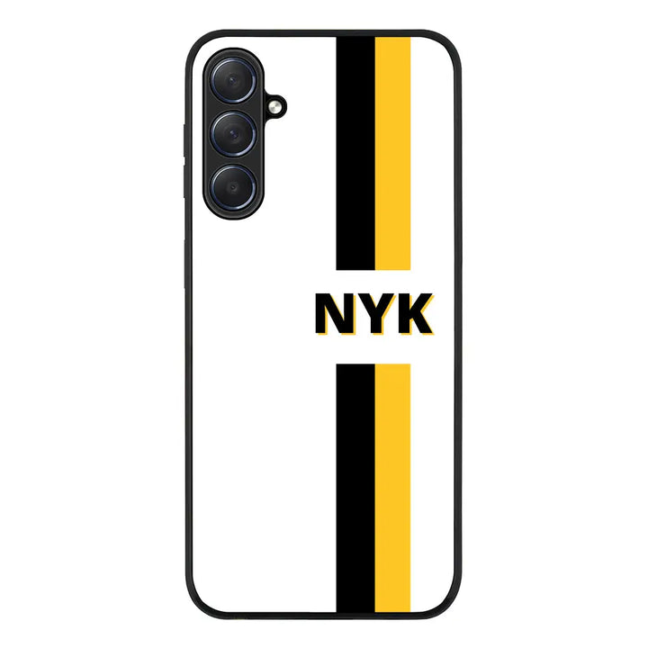 Samsung Galaxy M54 5G / Rugged Black Phone Case Custom Striped Monogram Phone Case - Samsung M Series - Stylizedd