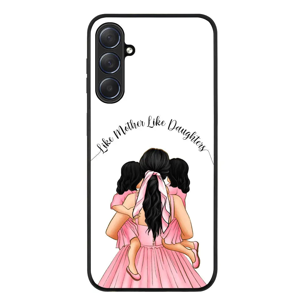 Mother 2 daughters Custom Clipart Text Phone Case - Samsung M Series - Galaxy M54 5G / Rugged Black