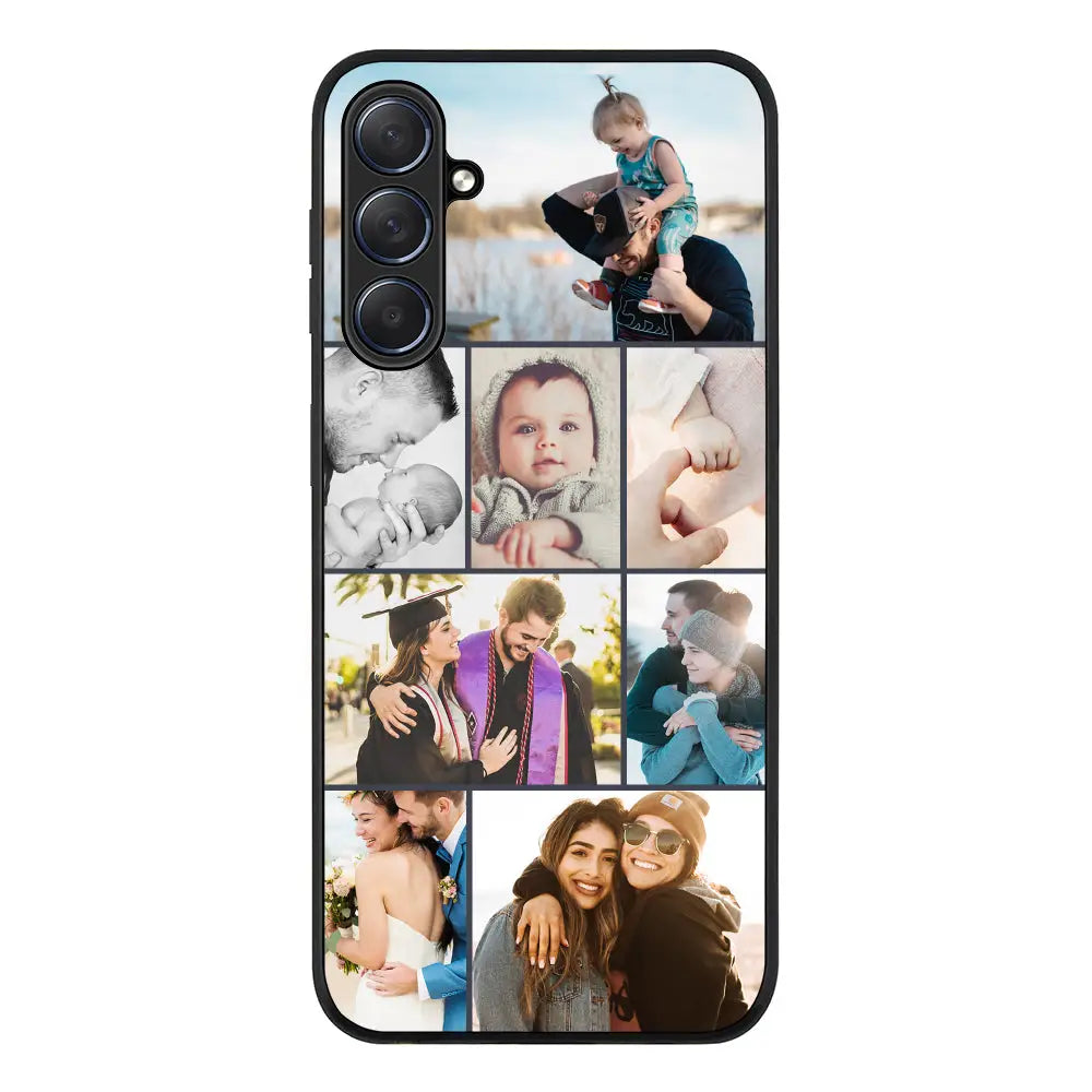 Personalised Photo Collage Grid Phone Case - Samsung M Series - Galaxy M54 5G / Rugged Black -