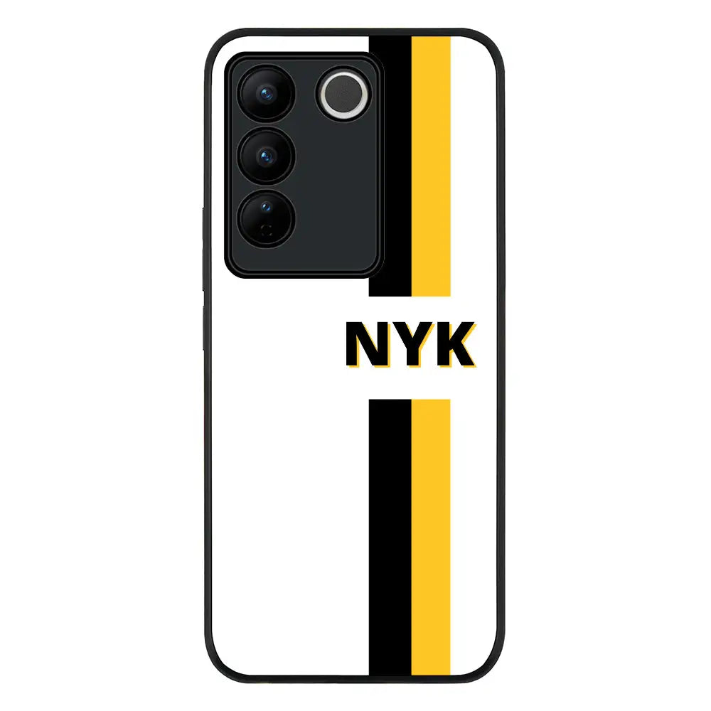 Vivo V27 / Vivo V27 Pro / Vivo S16 / Rugged Black Custom Striped Monogram Phone Case - Vivo - Stylizedd.com