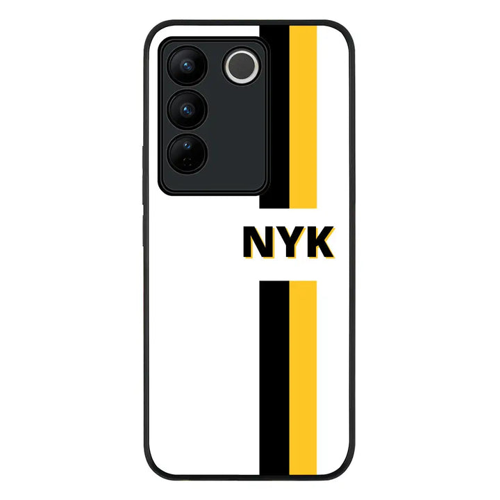 Vivo V27 / Vivo V27 Pro / Vivo S16 / Rugged Black Custom Striped Monogram Phone Case - Vivo - Stylizedd.com