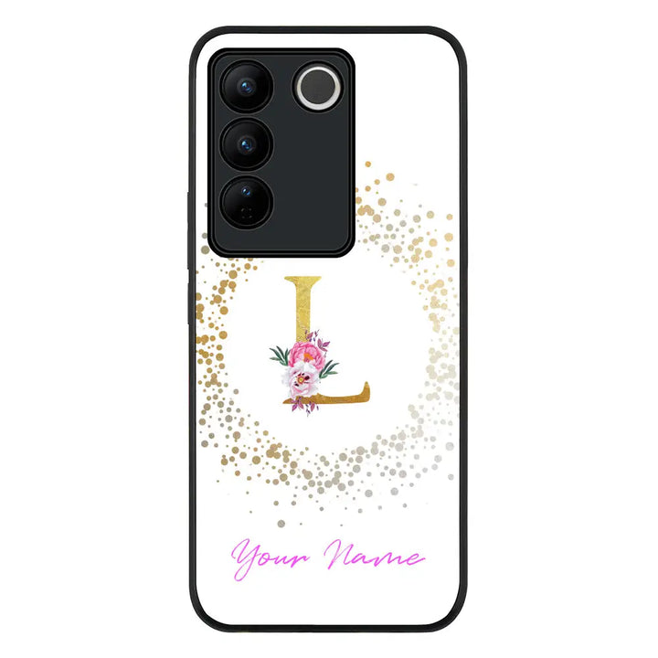 Vivo V27 / Vivo V27 Pro / Vivo S16 / Rugged Black Floral Initial Phone Case - Vivo - Stylizedd.com