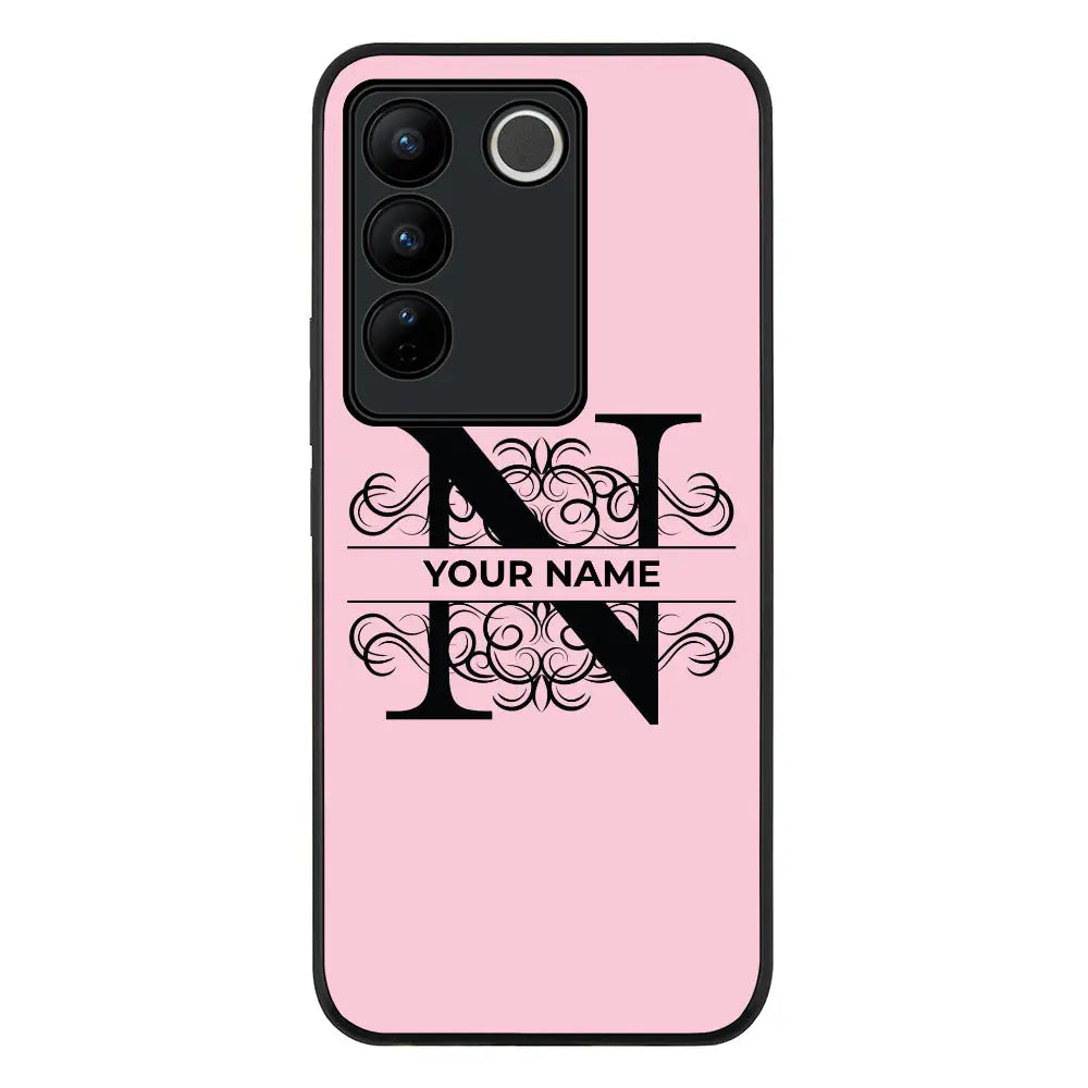 Vivo V27 / Vivo V27 Pro / Vivo S16 / Rugged Black Split Floral Initial Phone Case - Vivo - Stylizedd.com