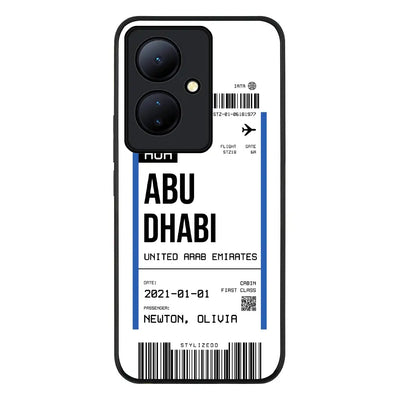 Custom Flight Boarding Pass Ticket Phone Case - Vivo - V29 Lite / Rugged Black - Stylizedd