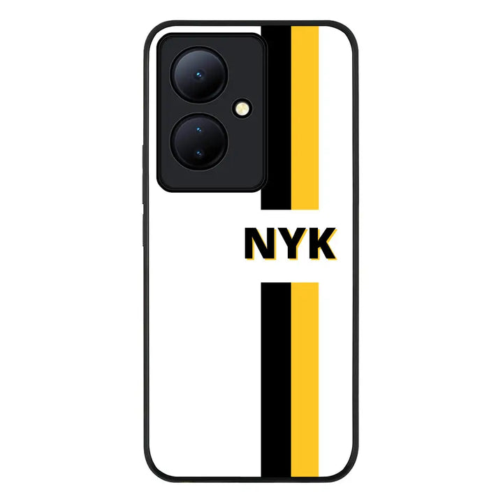 Vivo V29 Lite / Rugged Black Custom Striped Monogram Phone Case - Vivo - Stylizedd.com