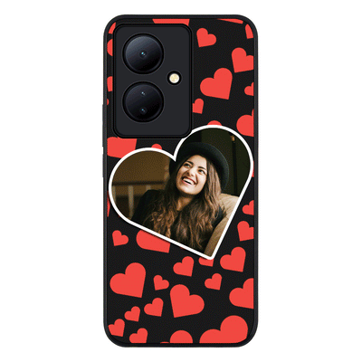 Custom Photo Heart shaped Phone Case - Vivo - V29 Lite / Rugged Black - Stylizedd