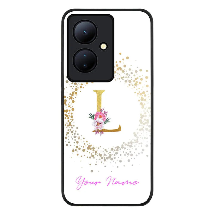 Vivo V29 Lite / Rugged Black Floral Initial Phone Case - Vivo - Stylizedd.com