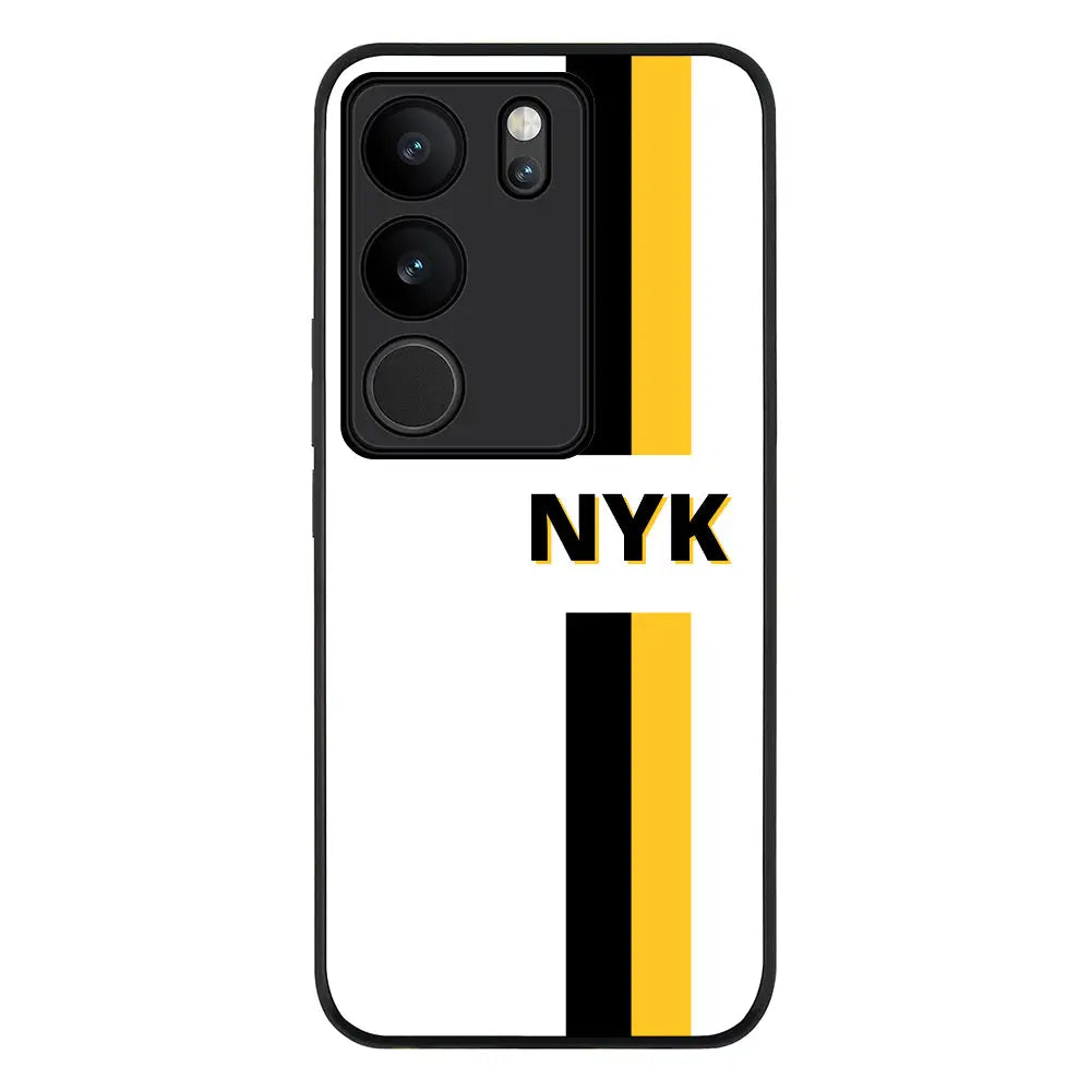 Vivo V29 / Vivo V29 Pro / Vivo S17 / Rugged Black Custom Striped Monogram Phone Case - Vivo - Stylizedd.com