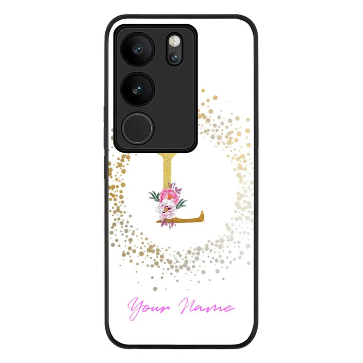 Vivo V29 / Vivo V29 Pro / Vivo S17 / Rugged Black Floral Initial Phone Case - Vivo - Stylizedd.com