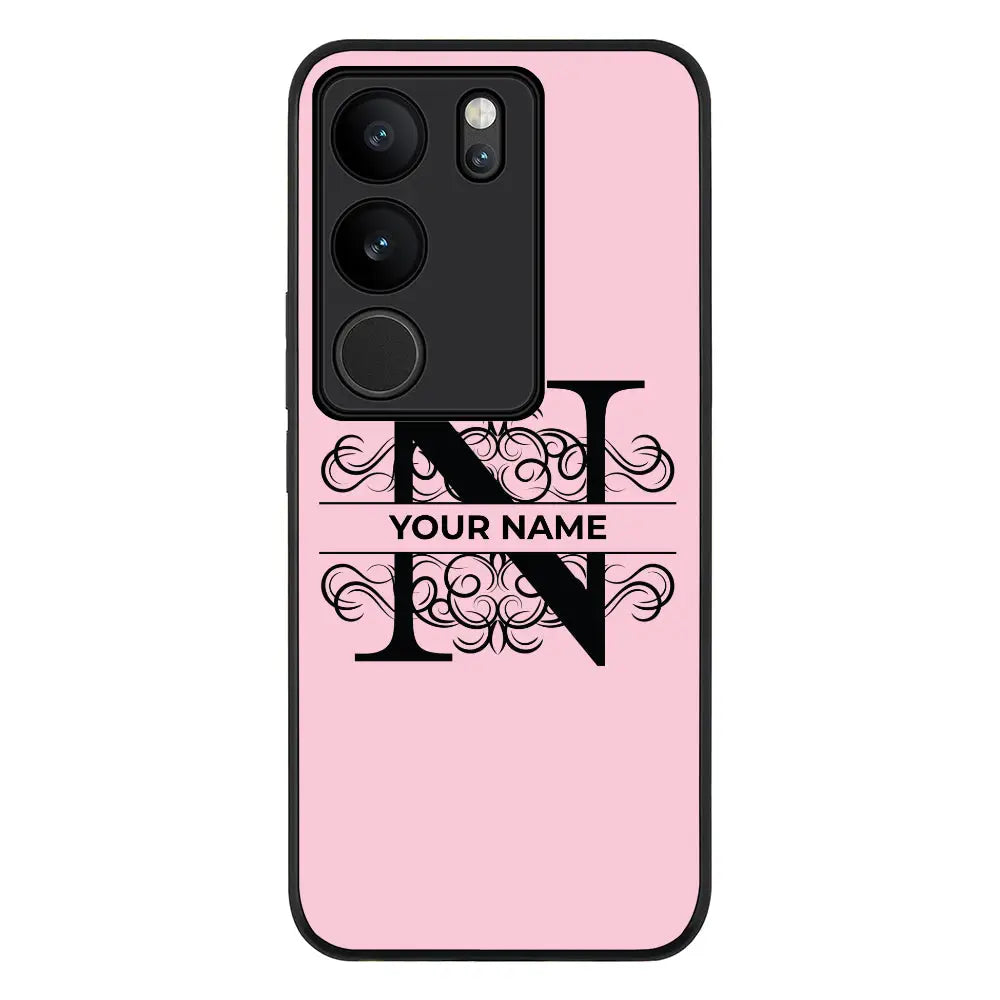 Vivo V29 / Vivo V29 Pro / Vivo S17 / Rugged Black Split Floral Initial Phone Case - Vivo - Stylizedd.com