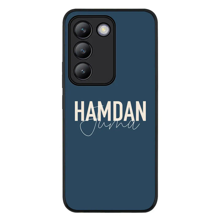 Personalized Name Horizontal Phone Case - Vivo - V30 Lite / Rugged Black - Stylizedd