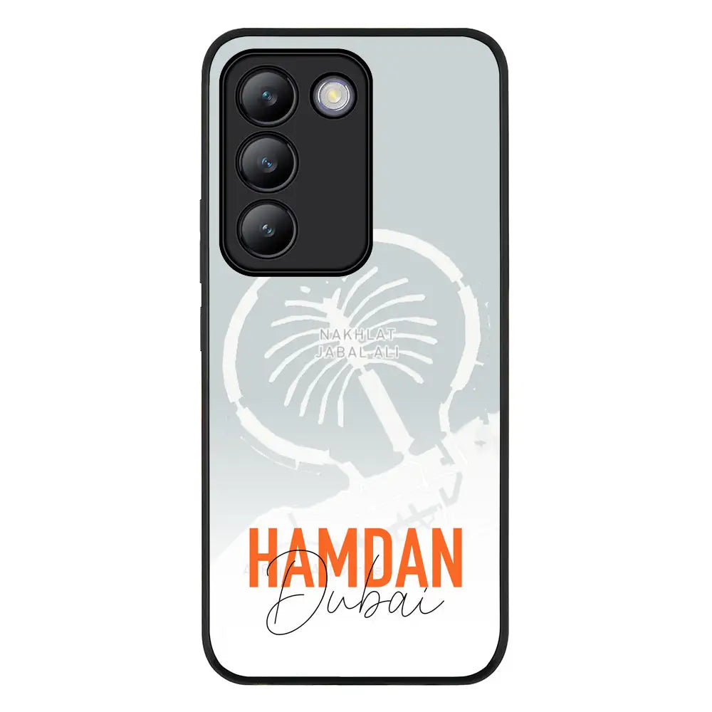 Vivo V30 Lite / Rugged Black Personalized Location Map & Name, Phone Case - Vivo - Stylizedd.com