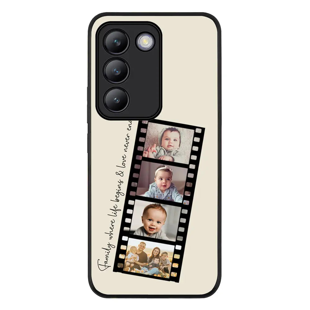 Custom Film Strips Personalised Movie Strip Phone Case - Vivo - V30 Lite / Rugged Black - Stylizedd