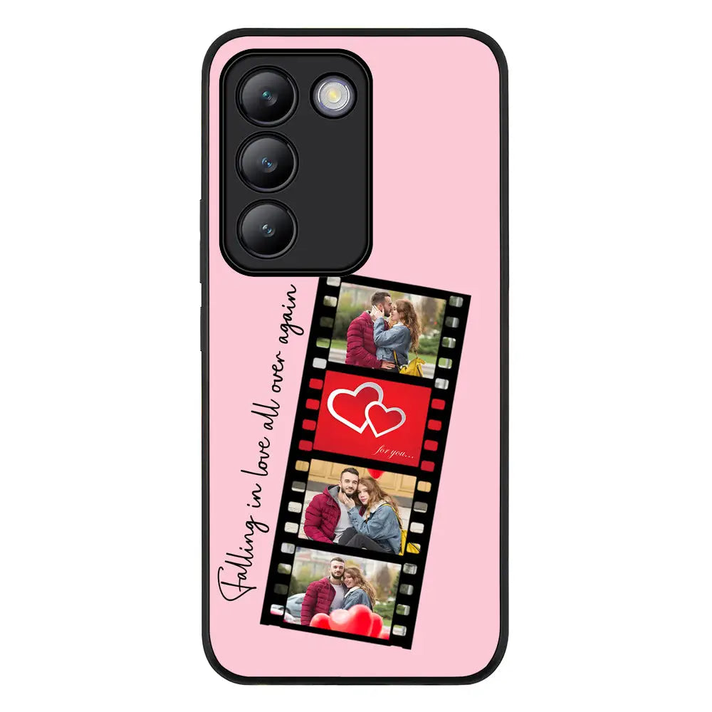 Custom Valentine Photo Film Strips Phone Case - Vivo - V30 Lite / Rugged Black - Stylizedd