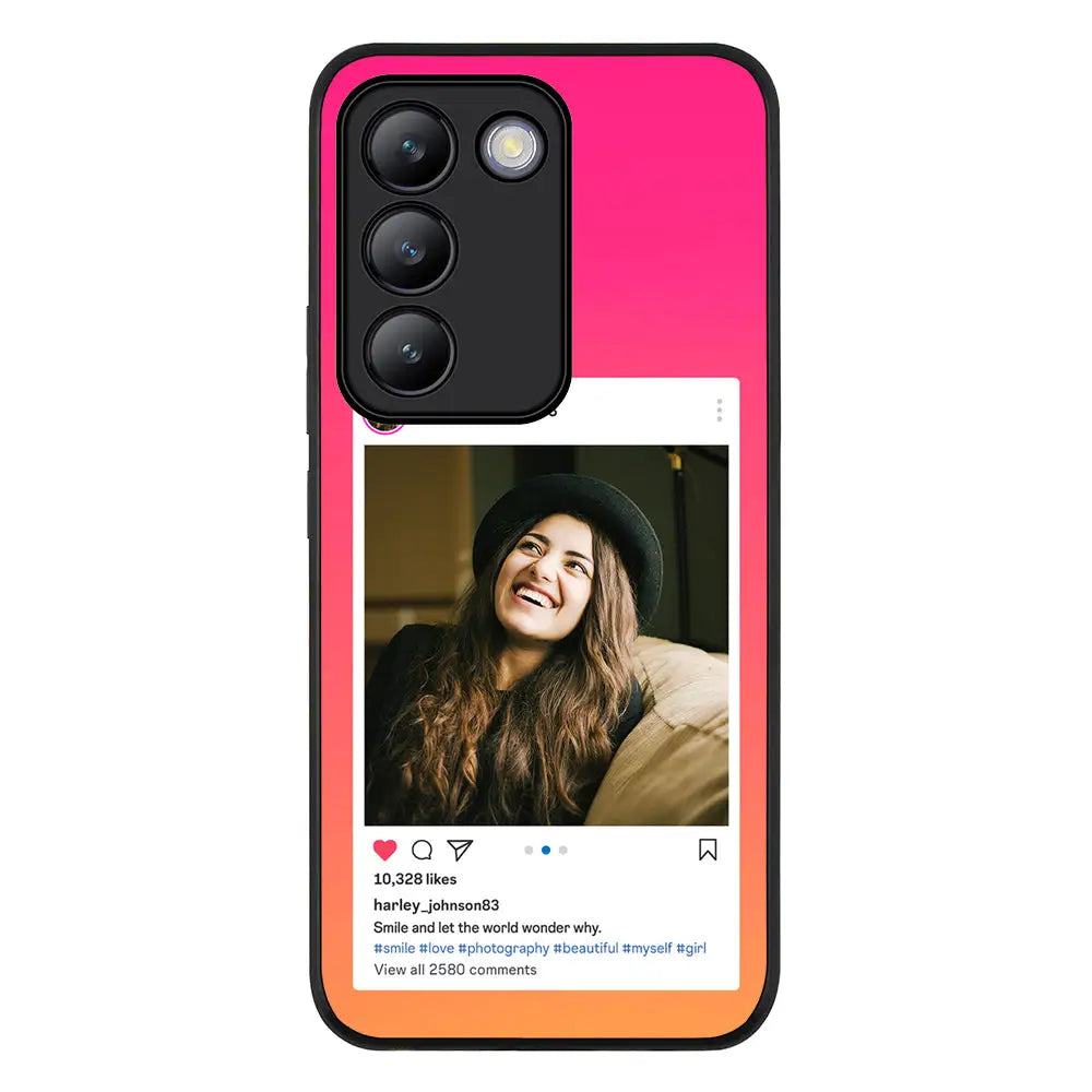 Vivo V30 Lite / Rugged Black Custom Photo Instagram Post Template, Phone Case - Vivo - Stylizedd.com