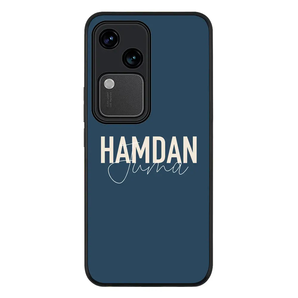 Personalized Name Horizontal Phone Case - Vivo - V30 / Rugged Black - Stylizedd