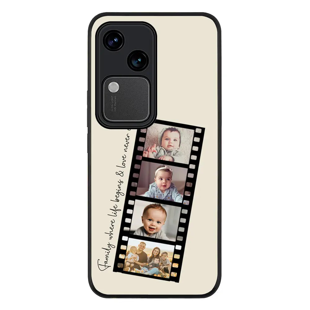 Custom Film Strips Personalised Movie Strip Phone Case - Vivo - V30 / Rugged Black - Stylizedd