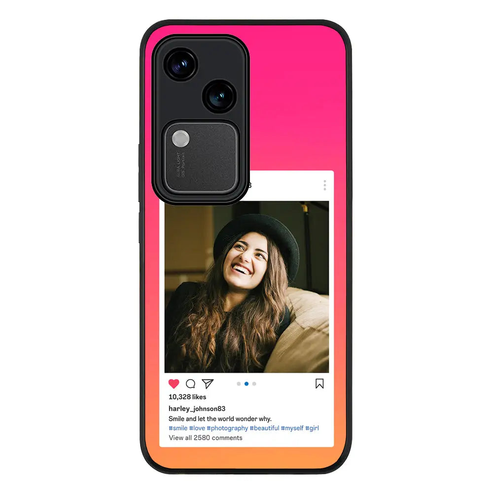 Vivo V30 / Rugged Black Custom Photo Instagram Post Template, Phone Case - Vivo - Stylizedd.com