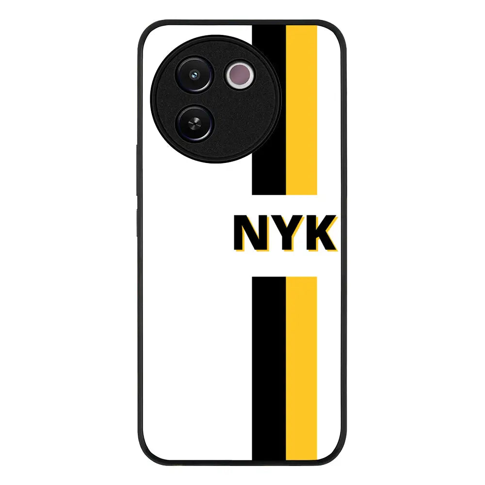 Vivo V30e / Rugged Black Custom Striped Monogram Phone Case - Vivo - Stylizedd.com