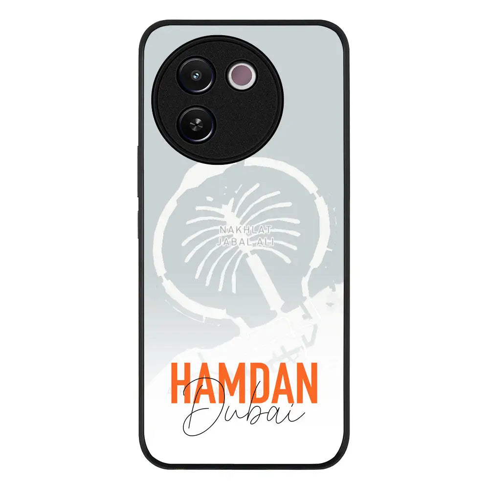 Vivo V30e / Rugged Black Personalized Location Map & Name, Phone Case - Vivo - Stylizedd.com