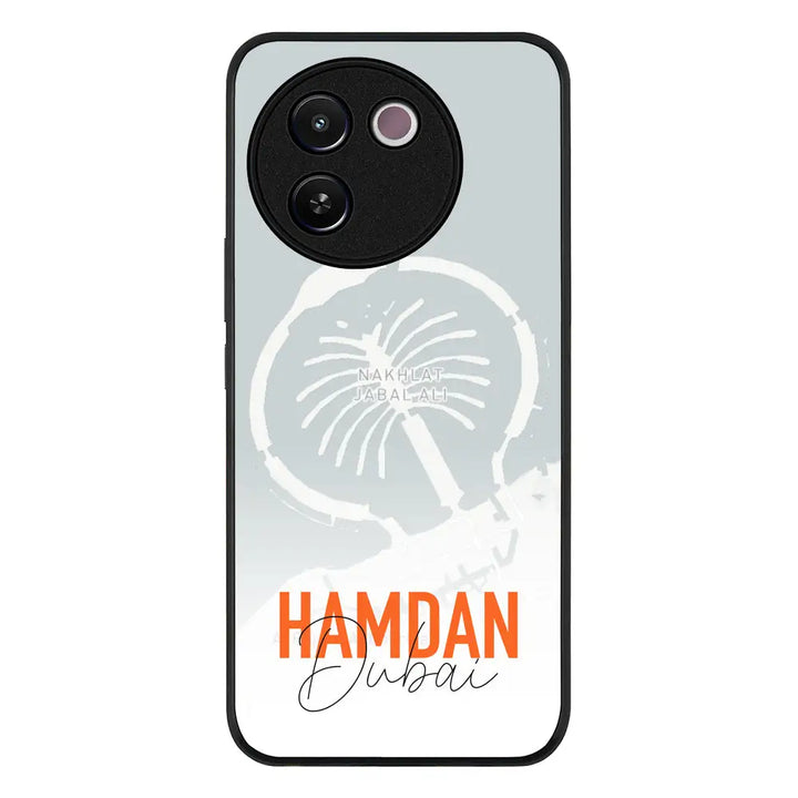 Vivo V30e / Rugged Black Personalized Location Map & Name, Phone Case - Vivo - Stylizedd.com