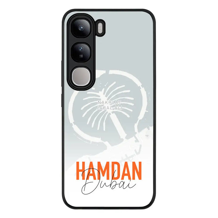 Vivo V40 Lite / Rugged Black Personalized Location Map & Name, Phone Case - Vivo - Stylizedd.com