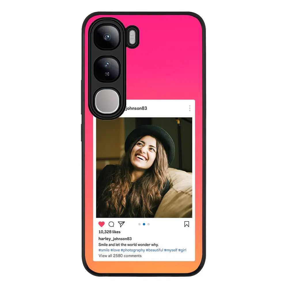 Vivo V40 Lite / Rugged Black Custom Photo Instagram Post Template, Phone Case - Vivo - Stylizedd.com