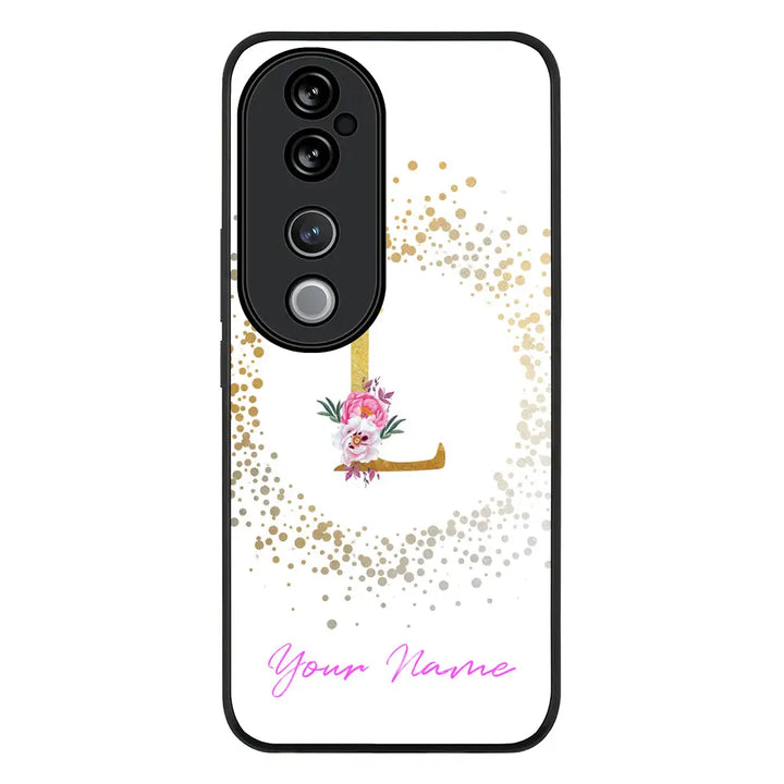 Vivo V40 5G / V40 Pro / Rugged Black Floral Initial Phone Case - Vivo - Stylizedd.com