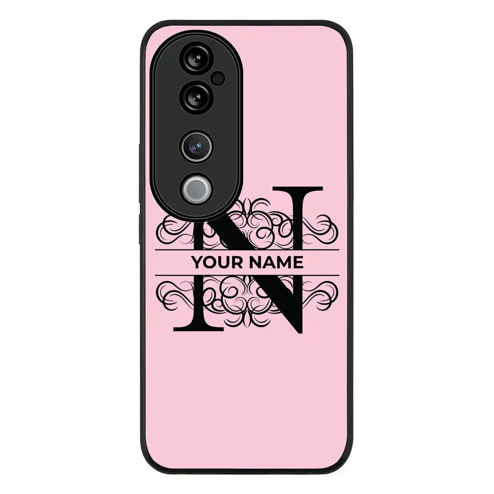 Vivo V40 5G / V40 Pro / Rugged Black Split Floral Initial Phone Case - Vivo - Stylizedd.com