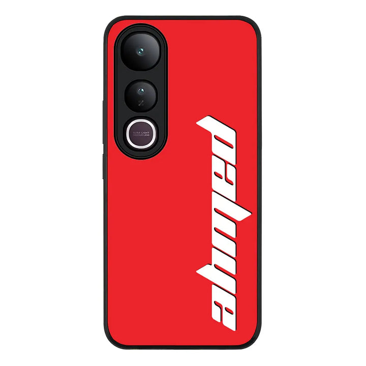 Custom Text Vertical Name Phone Case - Vivo - V50 Lite / Rugged Black - Stylizedd