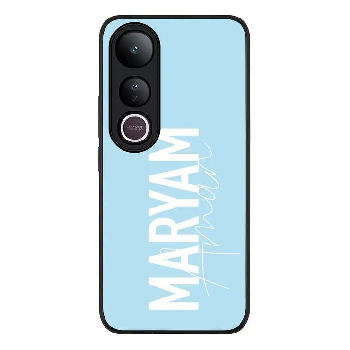 Personalized Name Vertical Phone Case - Vivo - V50 Lite / Rugged Black - Stylizedd