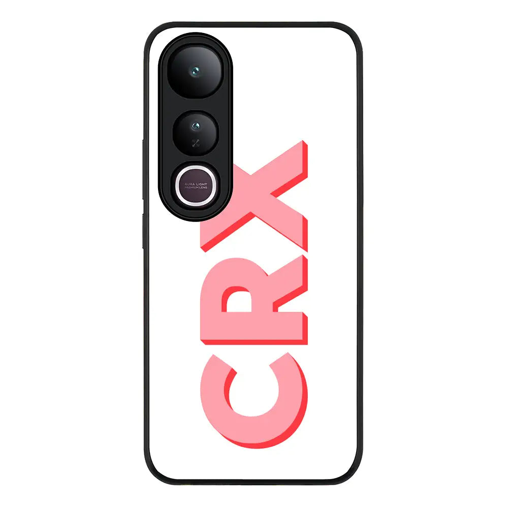 Personalized Monogram Initial 3D Shadow Text Phone Case - Vivo - V50 Lite / Rugged Black - Stylizedd